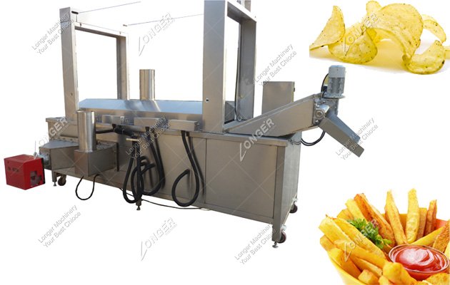 continuous onion rings frying machine