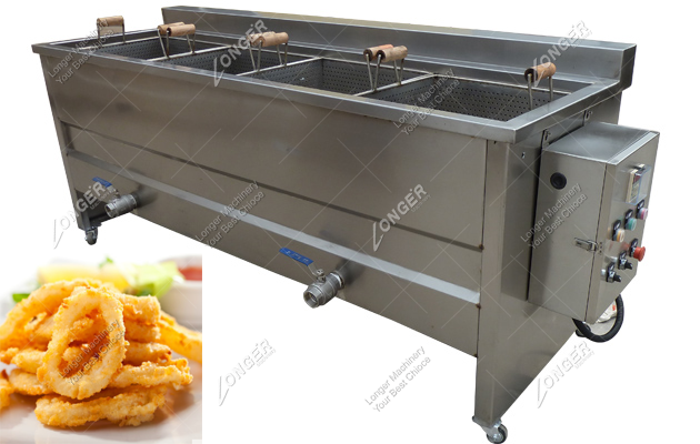 squid rings frying machine