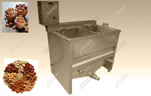 double tanks nuts fryer machine