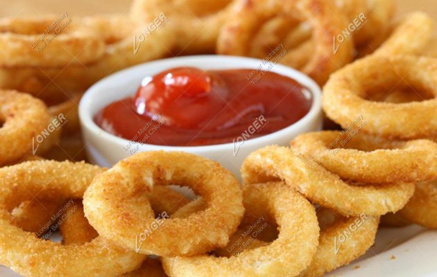 continuous onion rings fryer machine