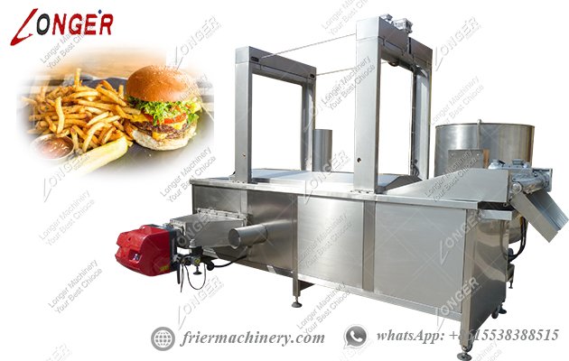 french fries continious frying machine